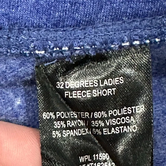 Women’s 32 Degrees Large 12 14 Shorts Fleece Heather Blue Drawstring PullOn NWT - Picture 8 of 8